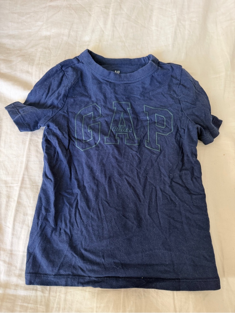 GAP Navy Short Sleeve Athletic Logo Tee